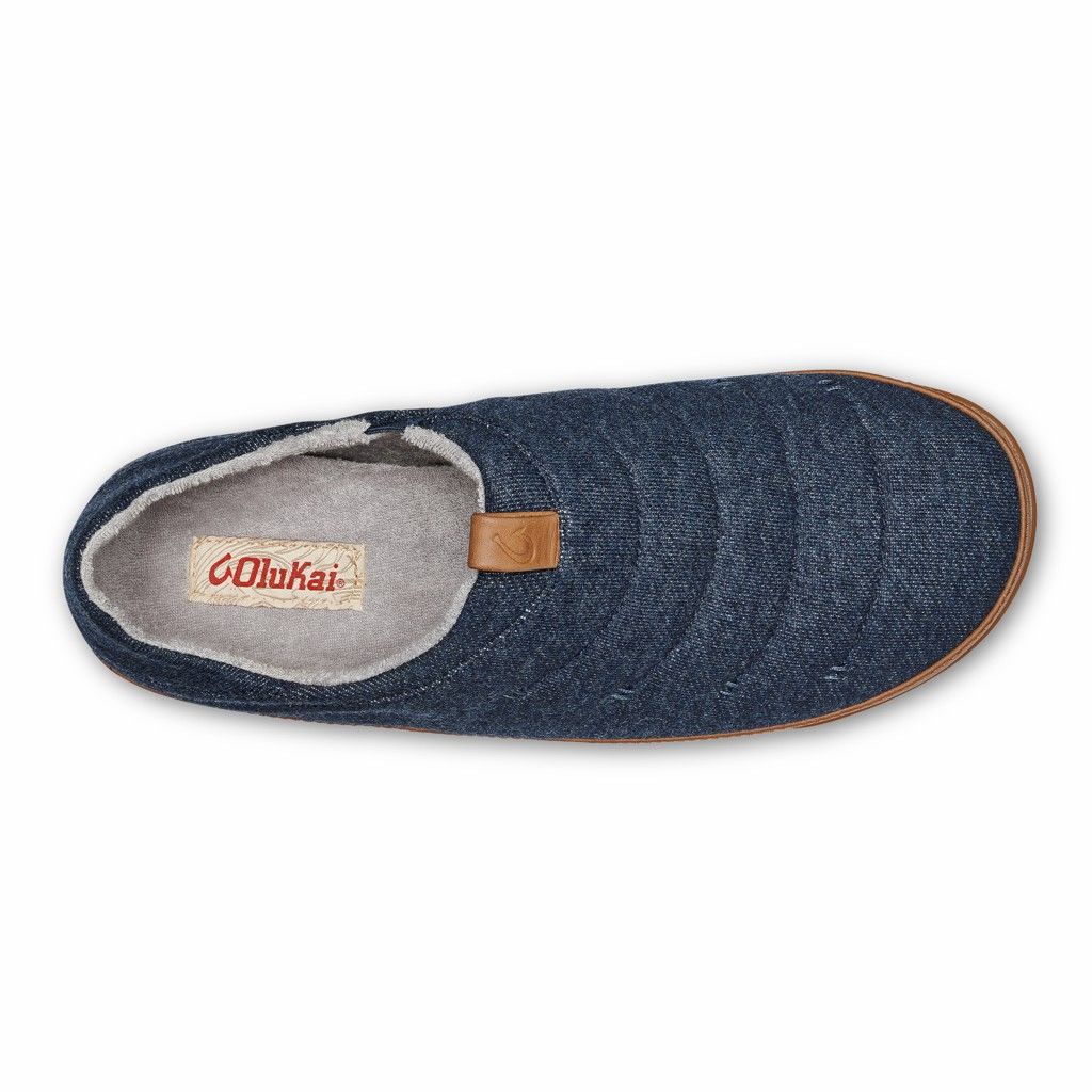 Olukai Men's Mahana Slipper - Trench Blue US728-406